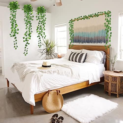 CQURE 24-Pack 168ft Artificial Ivy Fake Vines