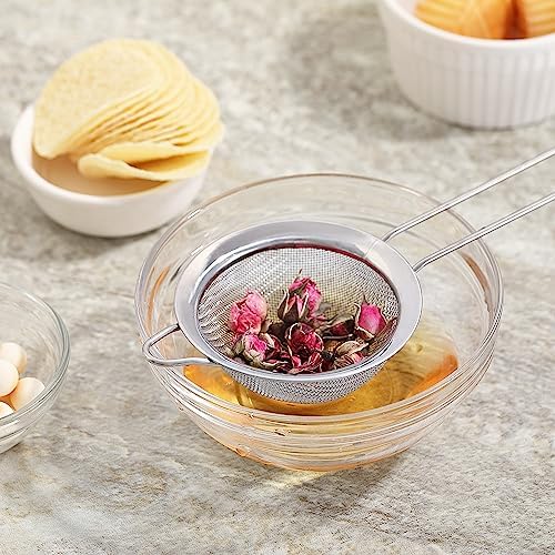Small Strainer with Handle Stainless Steel Mesh Kitchen Essential