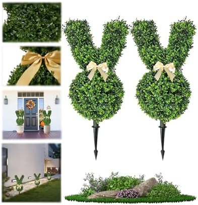 Fast Delivery Green Rabbit Shape Simulation Artif Plants 2-packs