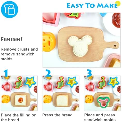 rotsaerakSandwich Cutter Sealer Set of 5 with Cutesy Animal Various shapes