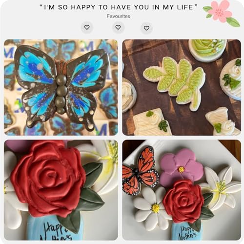 LUBTOSMN - Handmade Flower Leaf Cookie Cutter Set