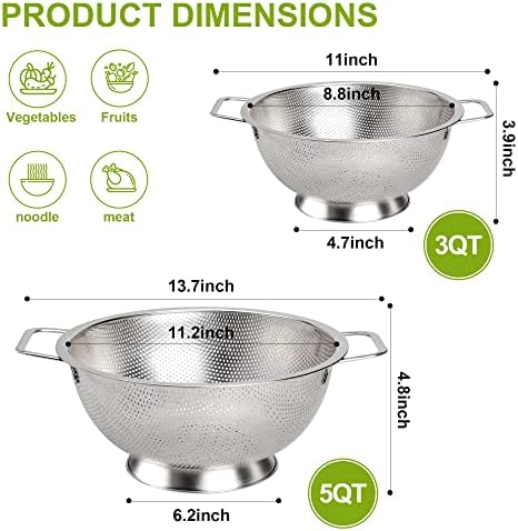 Chic and Functional 3-Quart Stainless Steel Colander