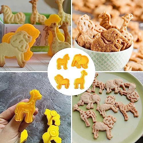 4 Piece Animal Cookie Cutters Zoo Animals Perfect for Baking Attempts