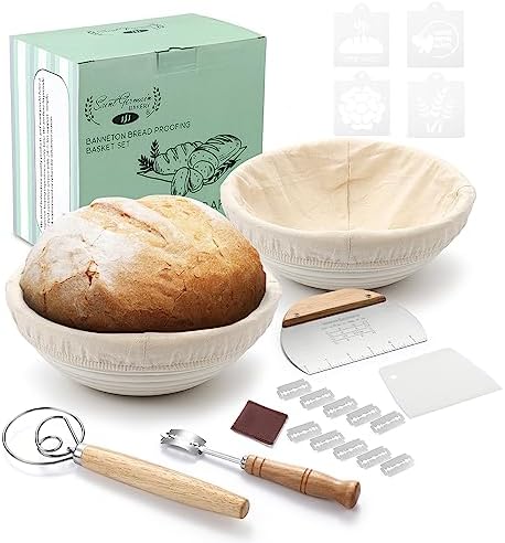 Bread Lovers Solution Saint Germain Premium Round Banneton Basket Set