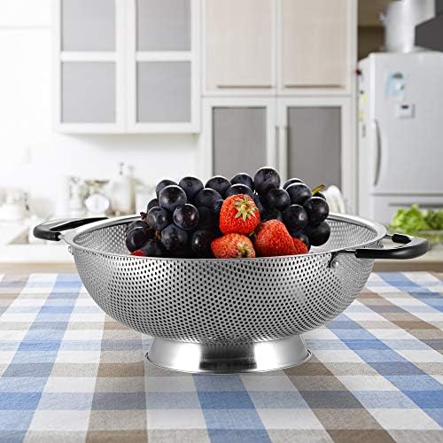 188 Stainless Steel Colander BPA-Free Heat Resistant Effortlessly Easy Grip