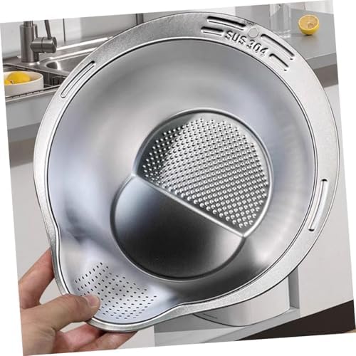 2-Piece Rice Washer Strainer Bowl Set for Kitchen Use