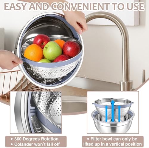 Stainless Steel Colander Set with Mixing Bowl