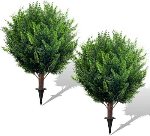 Set of 2 artificial topiary trees