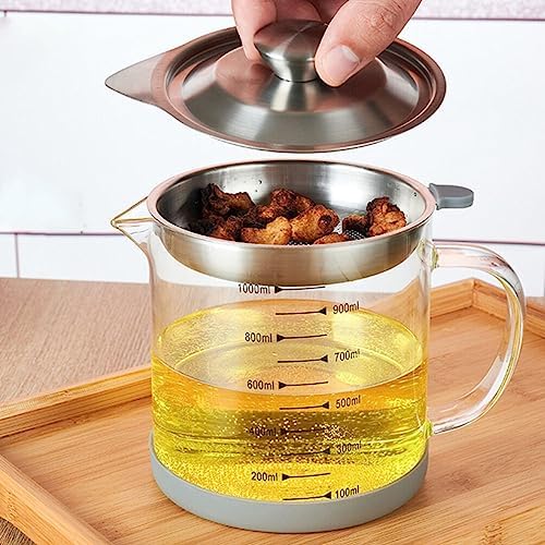 Kichvoe 1000ml Glass Bacon Grease Separator