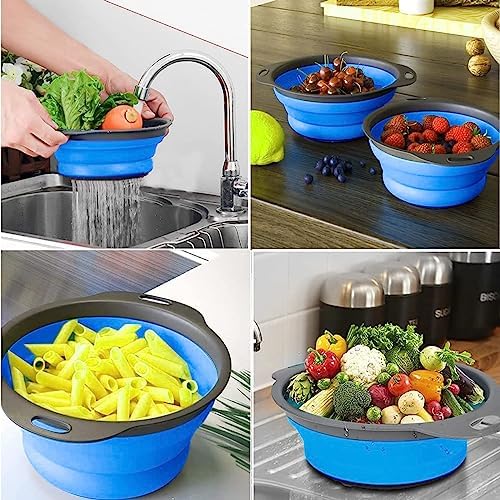 ABSOK Collapsible Colander Set Blue