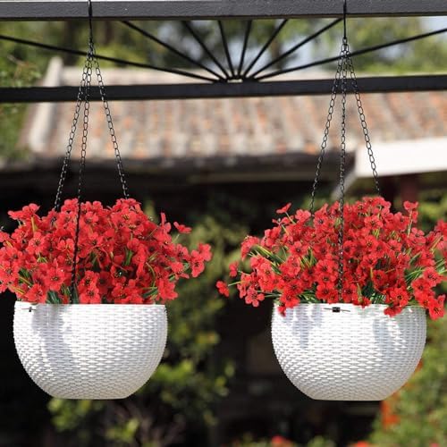 Hananona 14 Red Outdoor Artificial Flowers