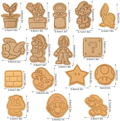 16-Piece Cartoon Cookie Cutters