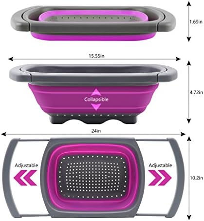 QiMH Collapsible Kitchen Colander Set 6-Quart