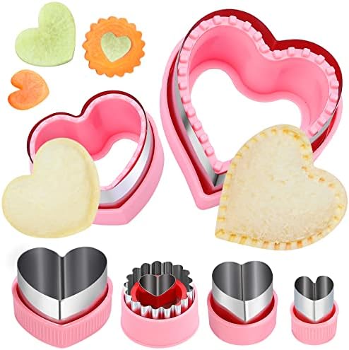 6-Piece Heart Cookie Cutter Set for Biscuits Cakes and More