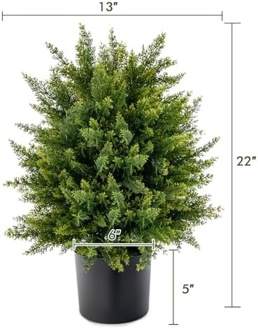 2-Piece Artificial Cedar Topiary Ball Tree 215