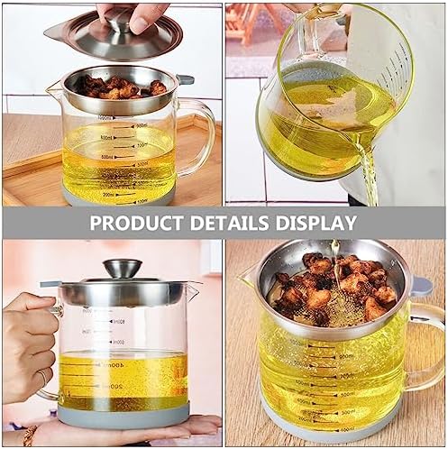 Kichvoe 1000ml Glass Bacon Grease Separator