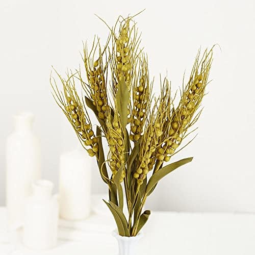 Set of 4 Natural Looking Artificial Sage Green Wheat Bushes 20 H