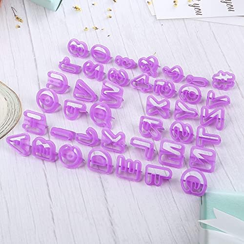 CSPRING 54PC Plastic Alphabet Cookie Cutters for Decoration