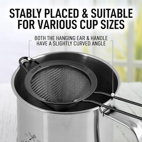 Zulay Kitchen 304 Stainless Steel Fine Mesh Strainer for Kitchen