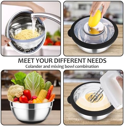Premium 360-Degree Rotating Colander Set for Kitchen Efficiency