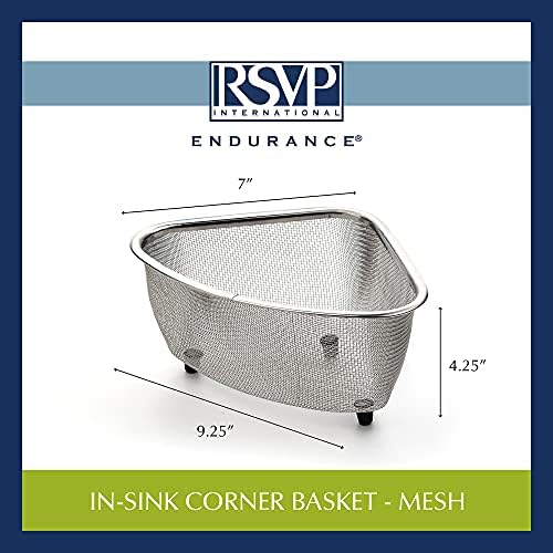 RSVP International Endurable Mesh Colander 3 Quart Compact Kitchen Essential