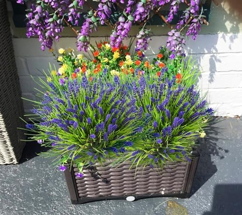 22-Piece Artificial Plants Fake Flowers Outdoors UV-Resistant