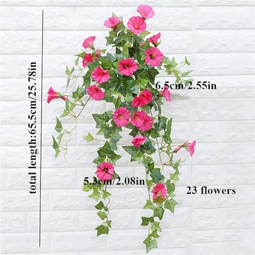 CrusJia Realistic Artificial Morning Glories Outdoor Hanging Plants