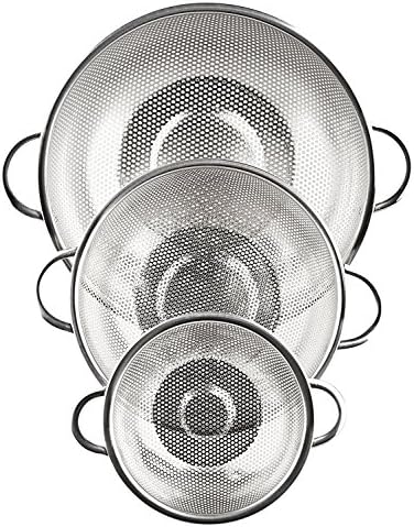 HLM 3-Piece Stainless Steel Colander Set