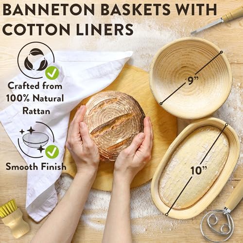 Elevate Your Baking with Benicci Complete Bread Proofing Basket Set
