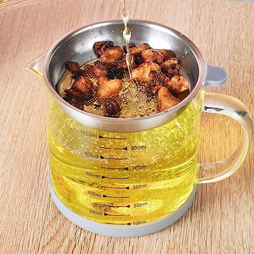 Kichvoe 1000ml Glass Bacon Grease Separator