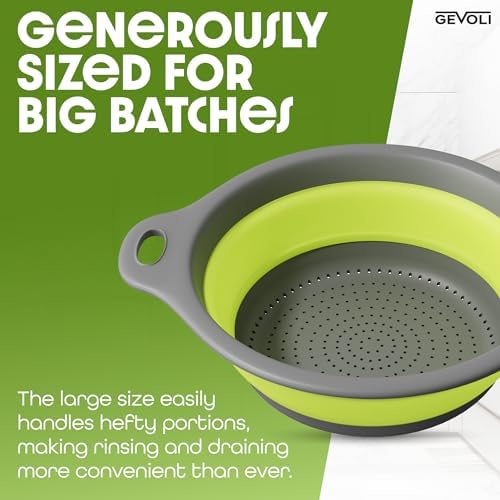 Collapsible Kitchen Colander Set - 5 Qt - 2-Piece Set