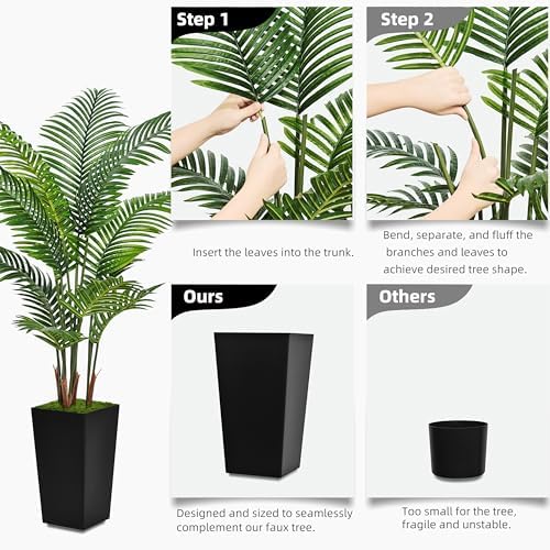 5FT Fake Palm Tree White Fake Tree with Pot