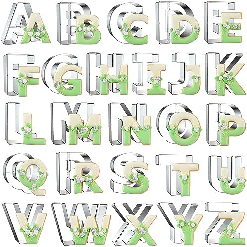 Festive Alphabet Letter Cookie Cutters Set