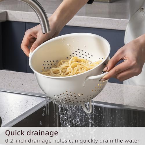 Strong Metal Colander with Double Handles for Efficient Cooking Kitchen Use