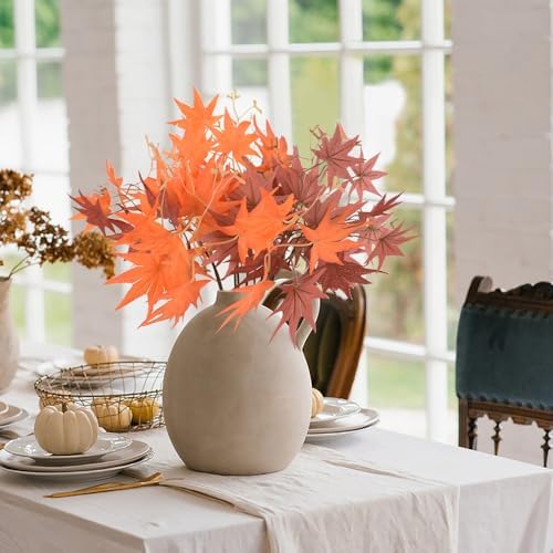 WHOA 20PCS MAPLE LEAVES DECORATION WITH STEM FOR HOME