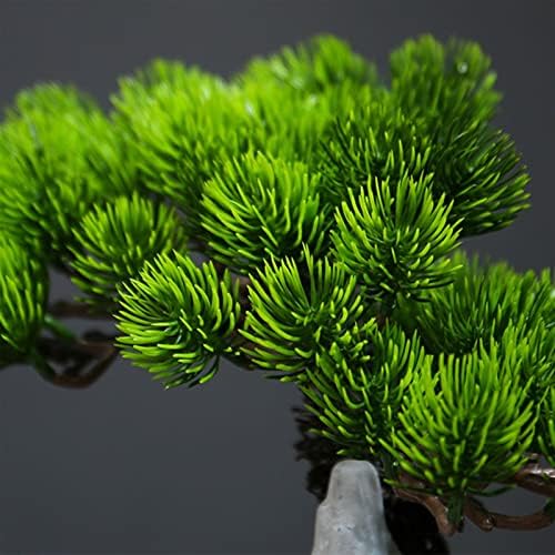 Chinese-Style Welcome Pine Artificial Bonsai Tree Gray