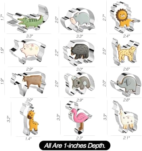12 Animal Cookie Cutters for Kids and Adults