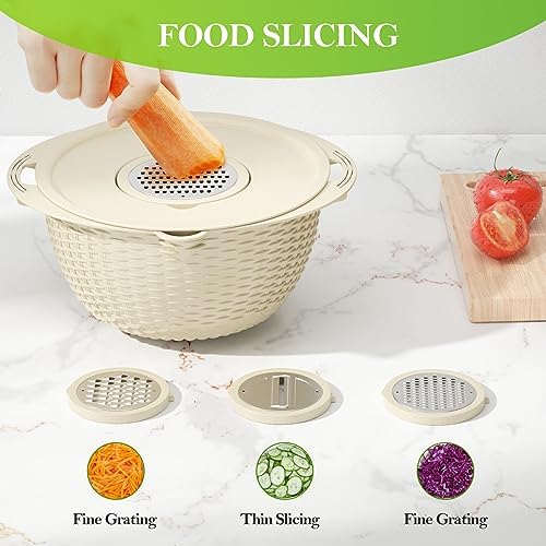 4-in-1 Colander with Bowl Set - Rotatable Strainers for Kitchen 1