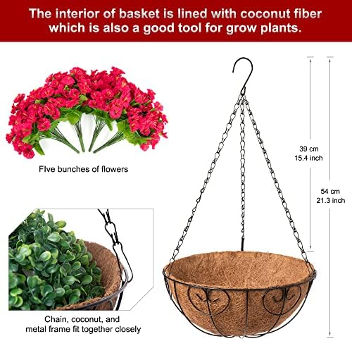 Artificial Hanging Plant Basket for patio and garden decoration