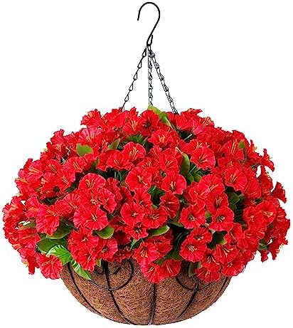 Artificial Hanging Plant Basket for patio and garden decoration