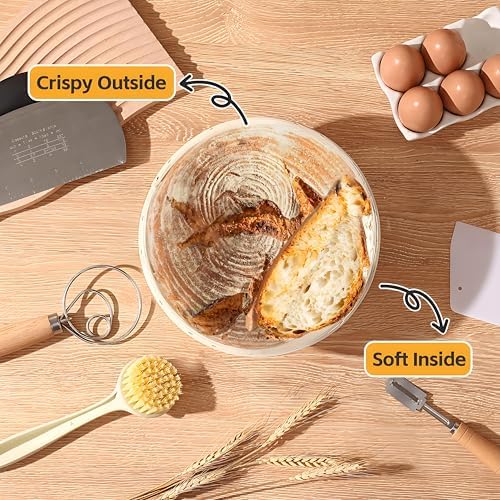 Sourdough Bread Proofing Basket with Liner - Premium Natural Rattan for Perfect Loaves