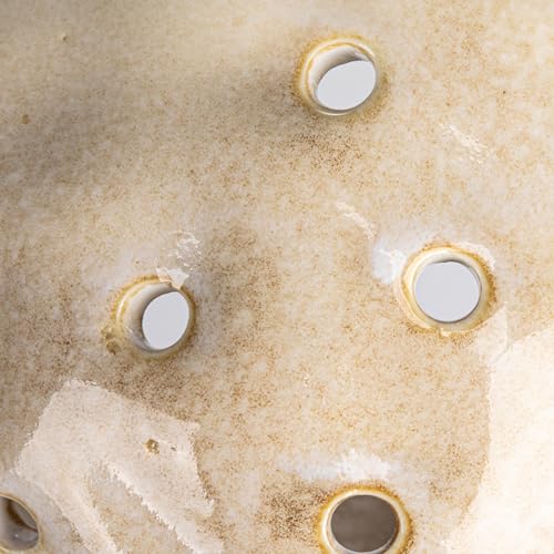Stunning Cream Stoneware Colanders Set of 2 for Kitchen Use