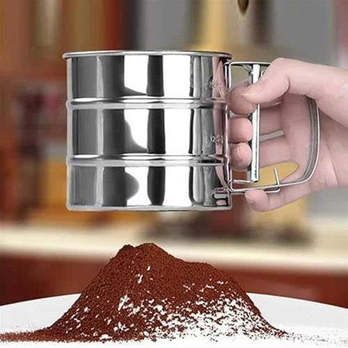 Powder Mesh Sifter for Baking Icing Sugar Stainless Steel Gold Sieve Tool