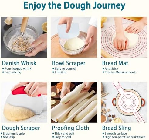 AliggbentSourdough Baking Kit with Banneton Proofing Baskets