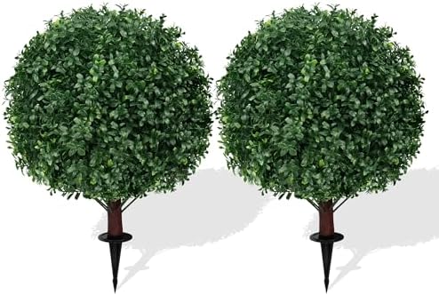 16-Inch Realistic Boxwood Topiary Balls 2-Pack