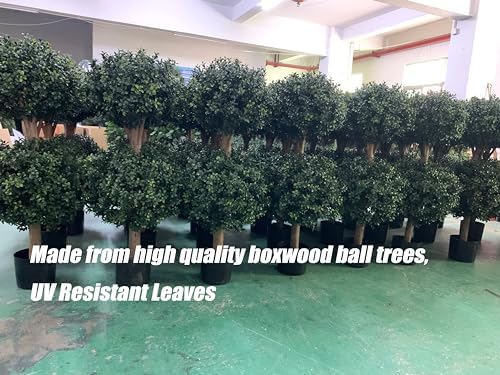Two-Piece Artificial Boxwood Double Ball Topiaries