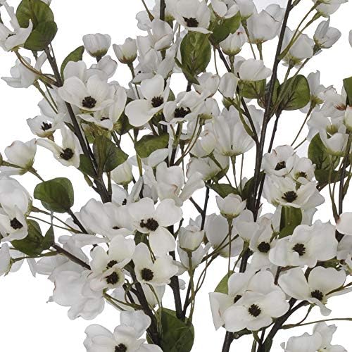 Artificial 24-inch Cream Dogwood Bush Set of 6