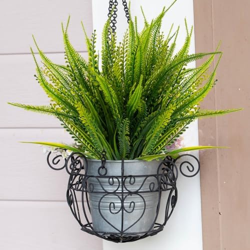 Faux Boston Fern Outdoor Greenery 12 Bundles with Flowers