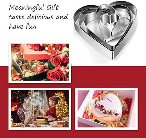 Patelai 5PCS Heart Shape Cookie Cutter Set Stainless Steel