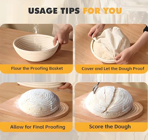 Sourdough Bread Proofing Basket with Liner - Premium Natural Rattan for Perfect Loaves